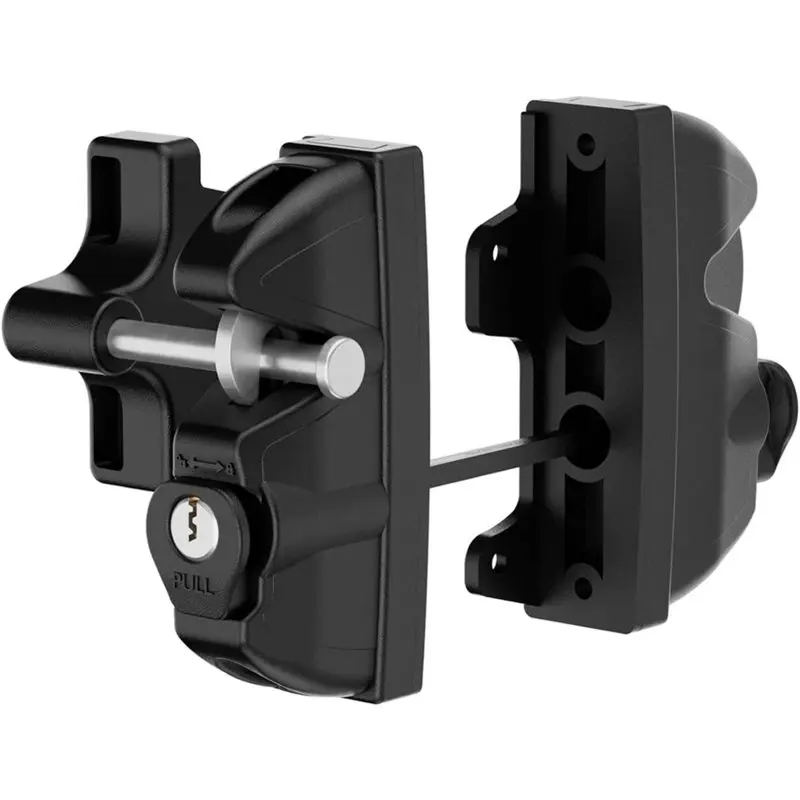 ABUG-Key Lockable Double Sided Latch For Wooden For Metal Gates-Vinyl Fence, 2 Way Gate-Latch, Wood