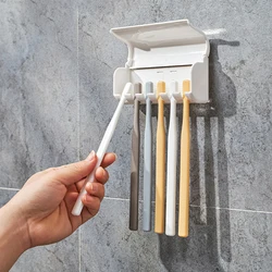 Toothbrush Holder Family Tooth Brush Storage Bathroom Accessories Set Toothbrush Wall Mount Rack Container Bathroom ToolsSet