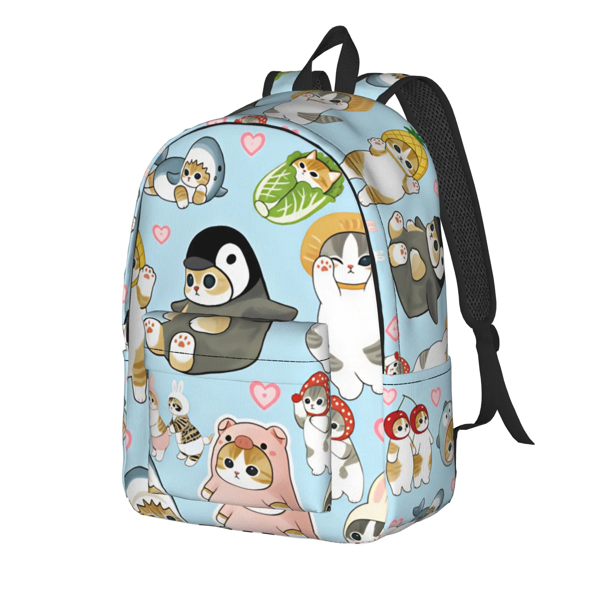 Mofusand Japanese Shark Cat  Backpack  Trekking Backpacks Male Designer Pattern School Bags Casual Rucksack