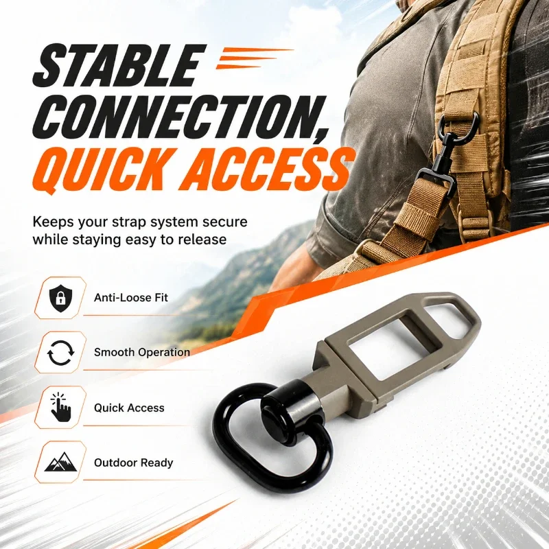 Standard 20mm Rail Mount Hardware Rotatable Quick Release Lanyard Fitting Anti‑Wear Strap Connector For Outdoor Application