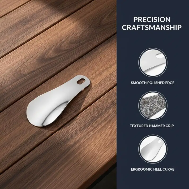 Stainless Steel Shoe Horn Smooth Polished Shoe Lifter Labor Saving for Cowboy Boots High Heels All Footwear