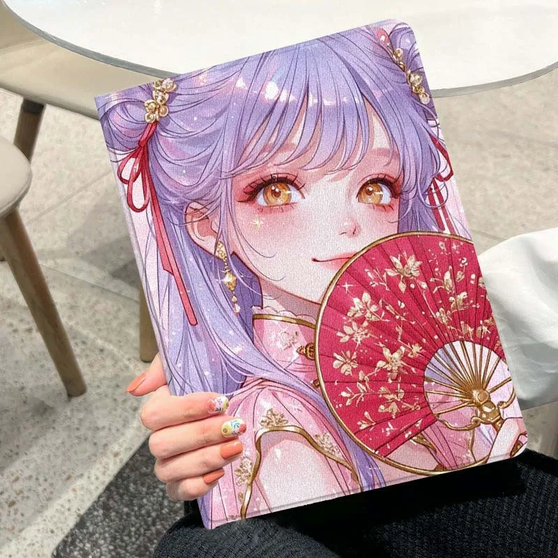 capa-de-tablet-popular-com-desenho-de-menina-moderna-para-ipad-pro-air-a16-2ª-3ª-4ª-5ª-6ª-7ª-geracao-102-97-11-105-109-129-13-polegadas