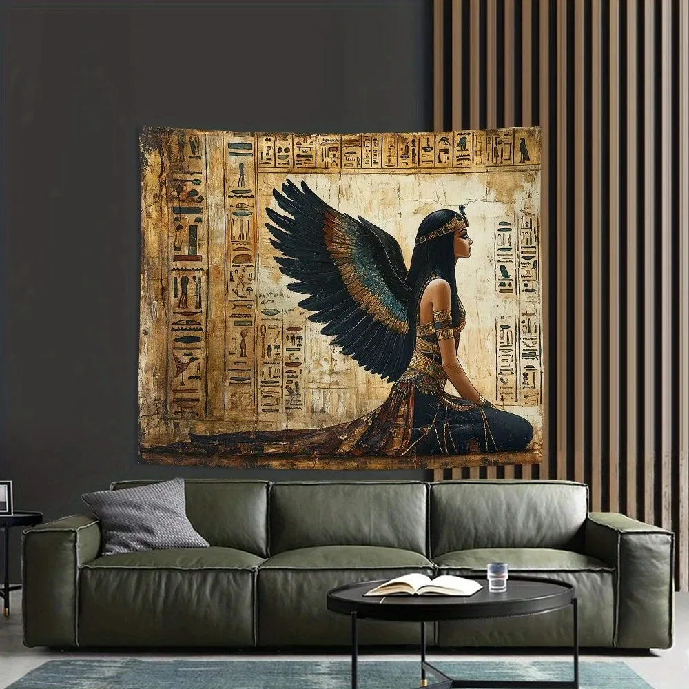 Vintage Egyptian Goddess Print Tapestry Mural Living Room Decoration Anti Fading Mural Scandinavian Ins Study