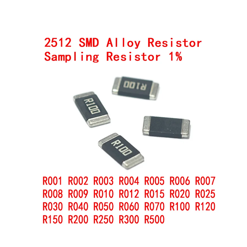 

10pcs 2512 SMD Alloy Resistor Chip 2W 1% 0.001R 0.0015R 0.01R 0.012R 0.03R 0.05R 0.06R 0.1R 0.2R 0.22R 0.3R 0.33R 0.5 Ohm