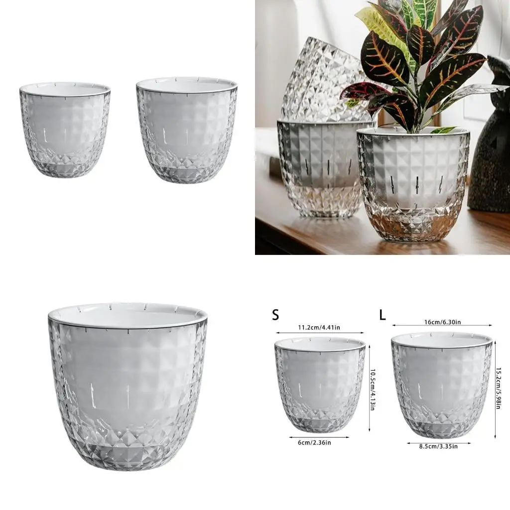 

Цветочный горшок с автоматическим поливом, прозрачный цветочный горшок с автоматическим поливом для ленивых садовников и занятых