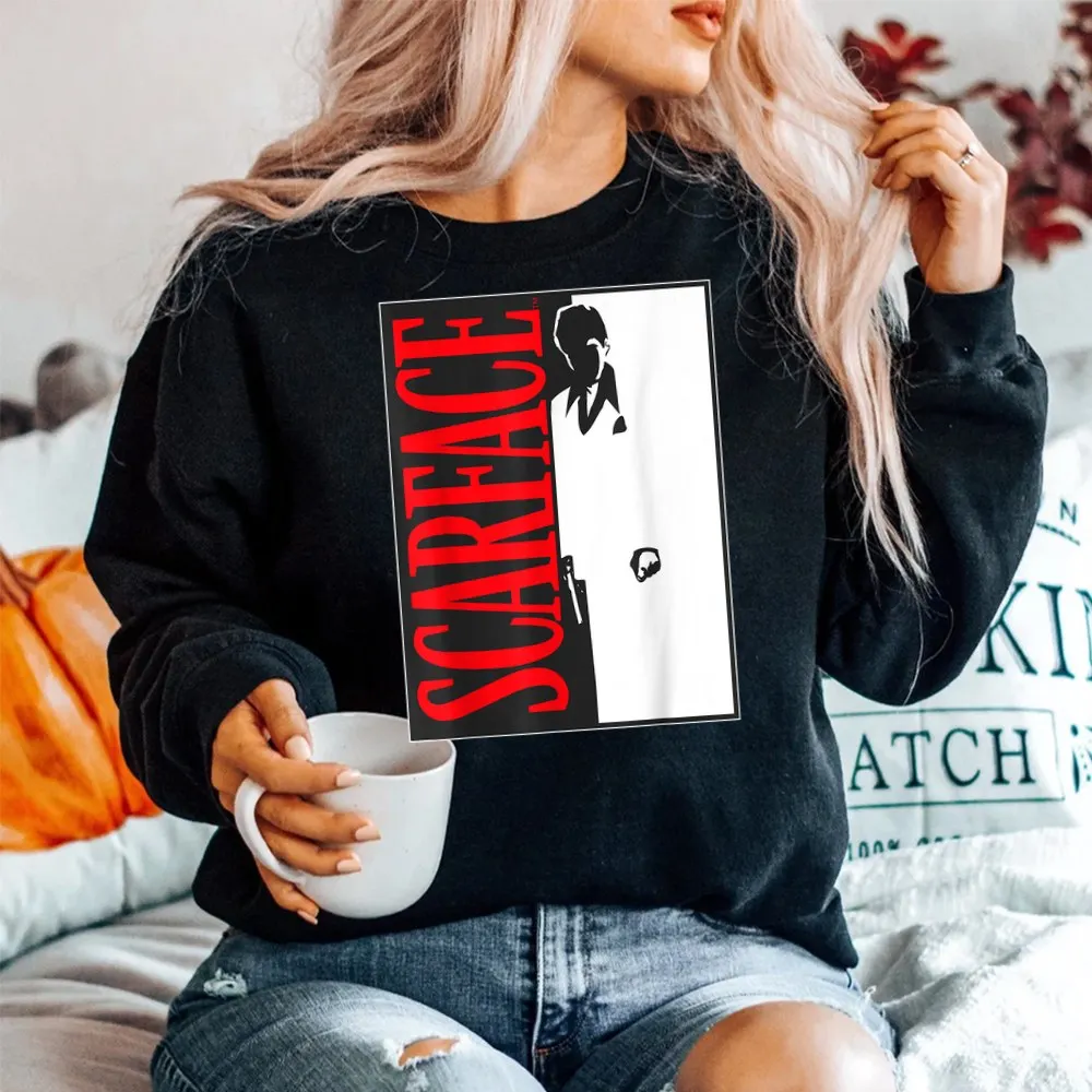 Haunt Reaper Men T Shirt Scarface Black And White Movie Poster Shirt O-neck Short Sleeve Plus Size Top Tees 6XL