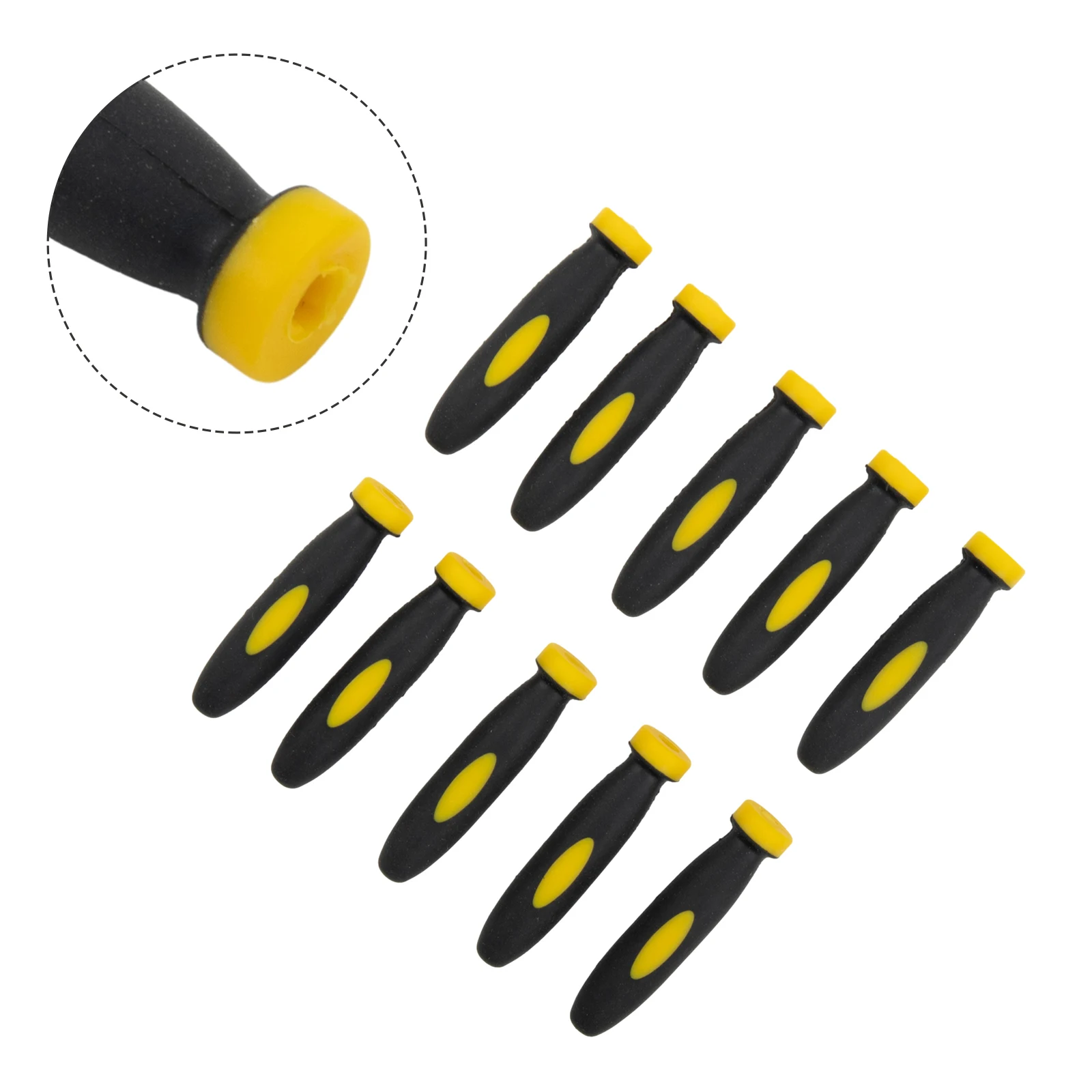 10Pcs Files Handles Rust Proof Hand Rust Proof Hand Ergonomic Silicon Set Soft Woode Home Hand Tool Accessories