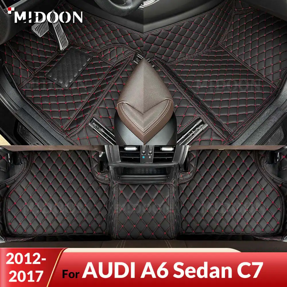 MIDOON For AUDI A6 Sedan C7 2012-2017 Car Floor Mats Custom Foot Pads Auto Carpet Cover Interior Accessories 2016 2015 2014 2013