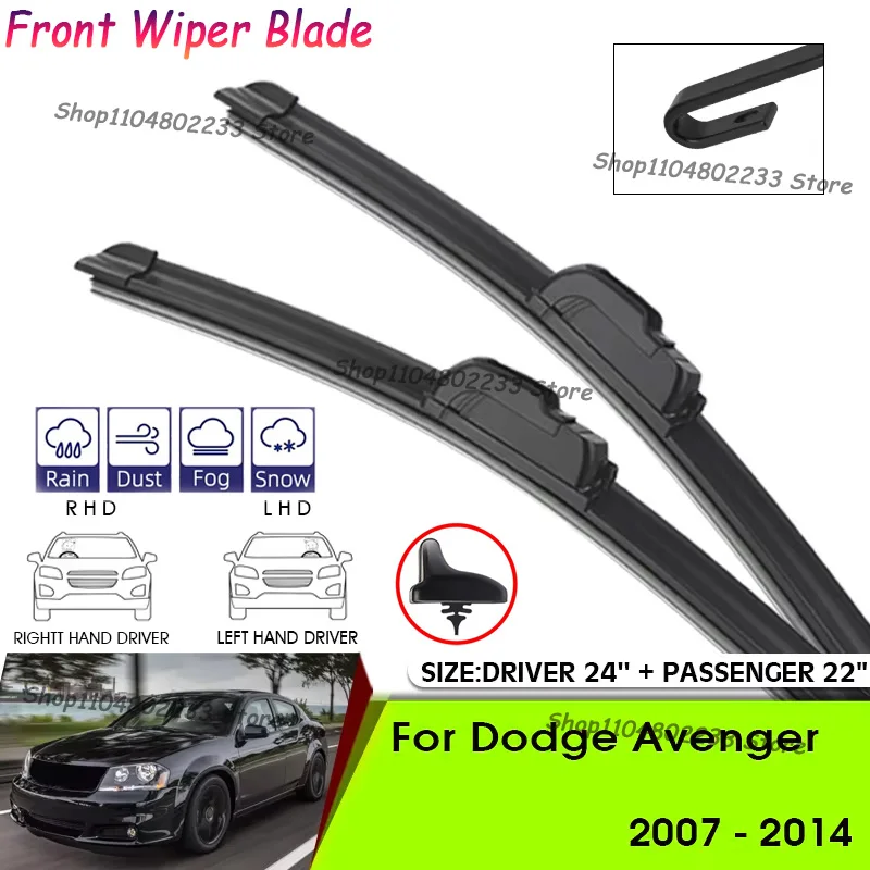 

Front Car Windshield Wiper Cleaning Blades For Dodge Avenger 2007-2014 Windshield Windscreen Front Window Blades 24"+22"