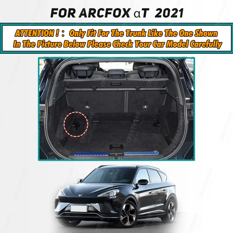 Auto Full Coverage Trunk Mat For ARCFOX αT 2021 Anti-Dirty Leather Car Boot Cover Pad Cargo Liner Interior Protector Accessories