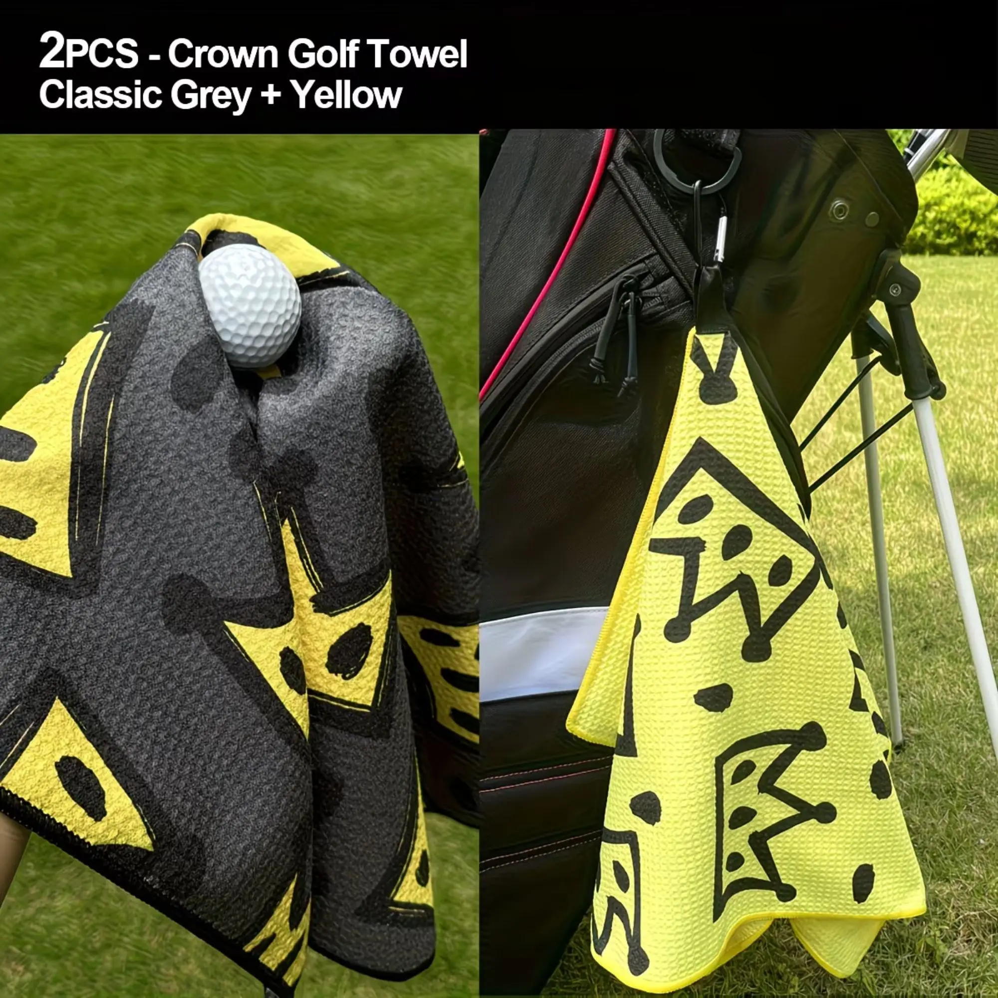 킹 크라운 대형 골프 타월 2개 |   초흡수성 와플  - Golf Towel Waffle 리뷰 및 가격