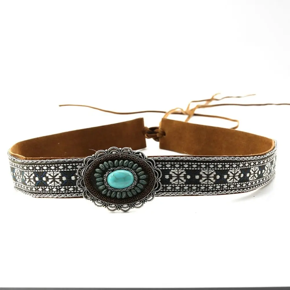 Punk PU Cowhead Belt Handwoven Adjustable Hat Decoration Handmade Belt Buckles Outdoor