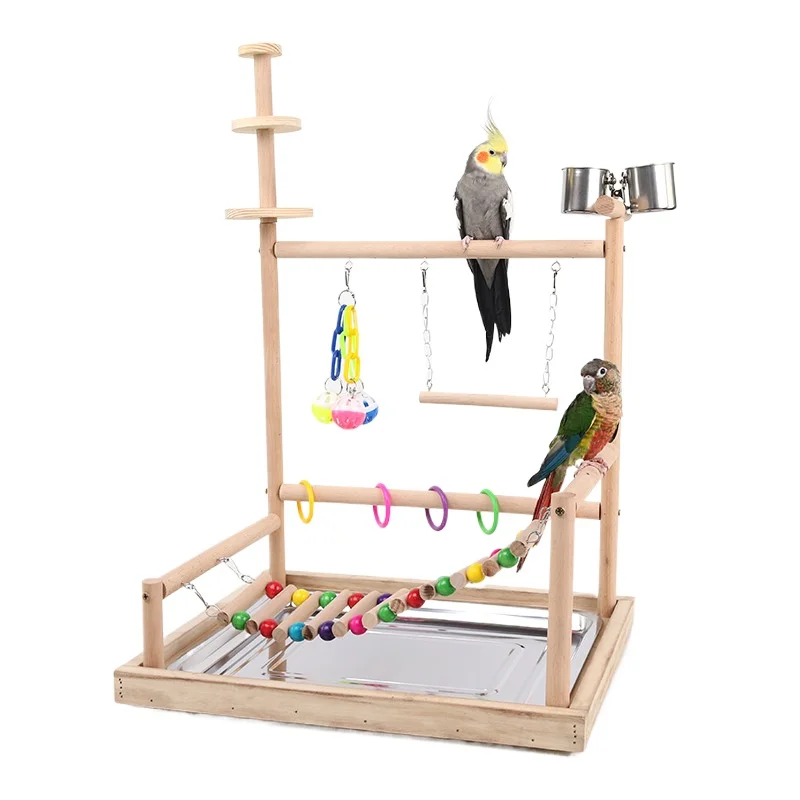 

Solid Wood Parrot Interactive Frame Parrot Climbing Frame Swing Ring Bird Toy Supplies Xuanfeng Stairs