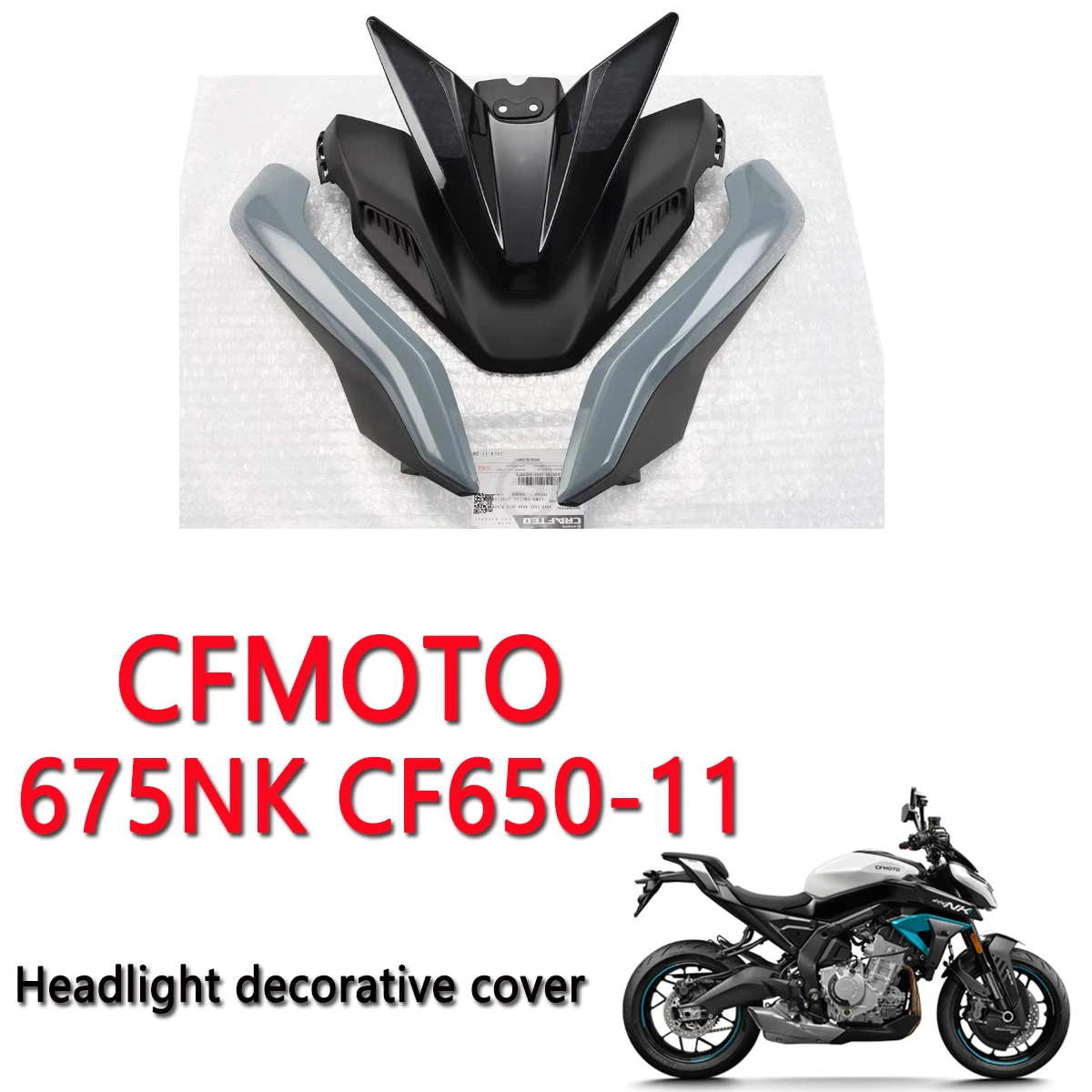 

Motorcycle 675-NK headlight shell front protective shell shield deflector decorative cover on top Fit For CFMOTO 675NK NK675