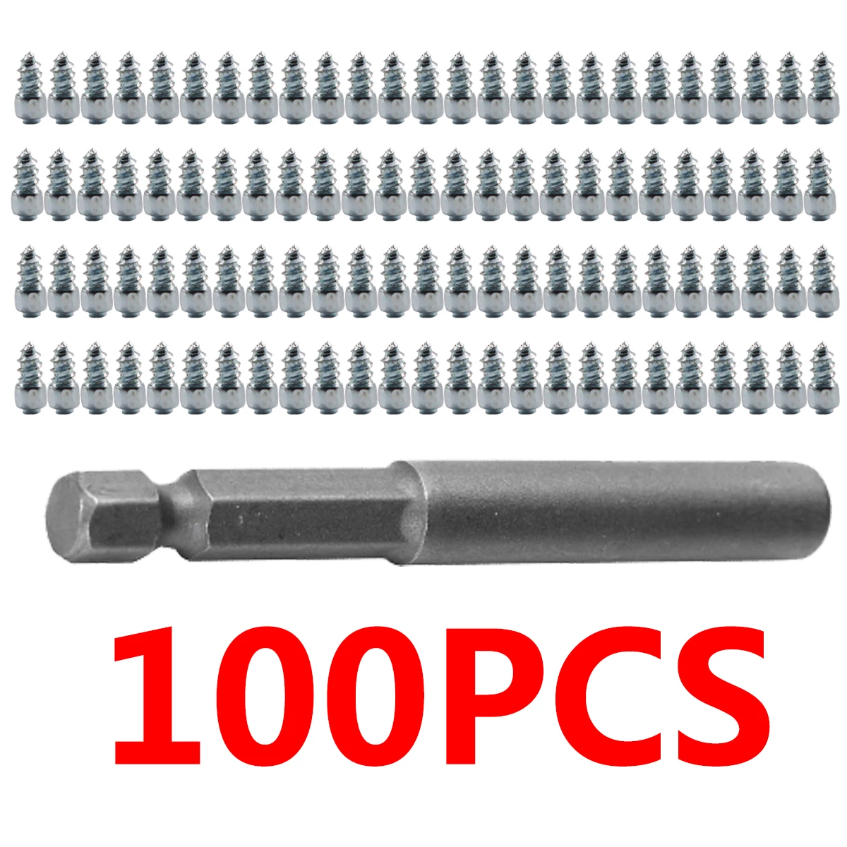 Pack of 100 Motorcycle Bike Tire Anti-Slip Studs Universal Winter Snow Spikes Tyre Cleats For Car Bicycle Shoe Soles Snow Nails