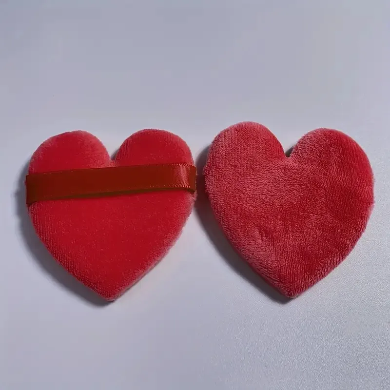 مجموعة فرش مكياج الساعة الرملية الحمراء مع إسفنجة مزج على شكل قلب - فرشاة بودرة كبيرة رقيقة وإسفنجة تجميل لطيفة للمناشف #4