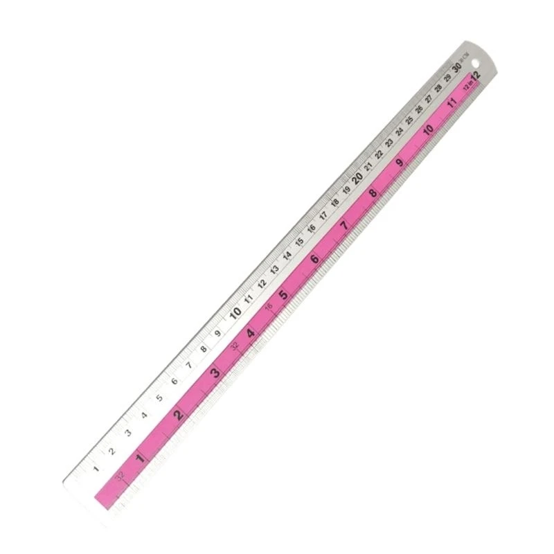 

652F Durability Metal Ruler Straight Edges Ruler Easy Reading Measurements for School Office Crafting, Easy Reading Ruler