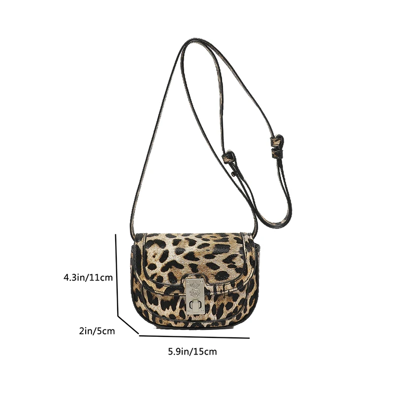 Leopard Print Bag Female Crossbody Sling Purse Chic Mini Bag PU Leather Shoulder Strap Wallet Sac De Luxe Femme Stylish Handbag