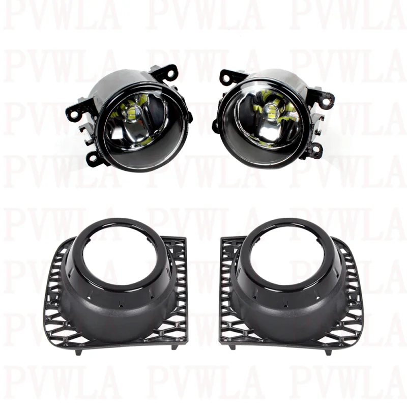 Pair Left And Right Front Bumper Fog Lights Lamp With LED Bulbs + The Grille Cover For Land Rover Range Rover 2010 2011 2012