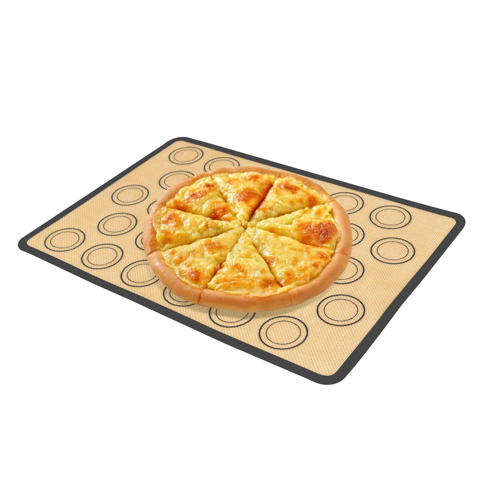 Medium Size Silicone Pastry Mat With 30 Positioning Rings Lightweight Foldable Food Safe Fiberglass Composite Material Hotel Home Cake Macaron Baking Accessory