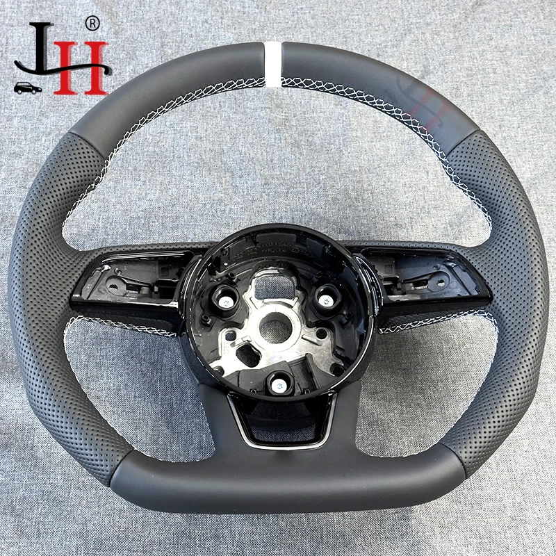 

For Audi A3 A4 A5 S3 S4 S5 2017-2022 Full Perforated Semi Perforated Steering Wheel Leather Flat-bottom Steering Wheel Sports