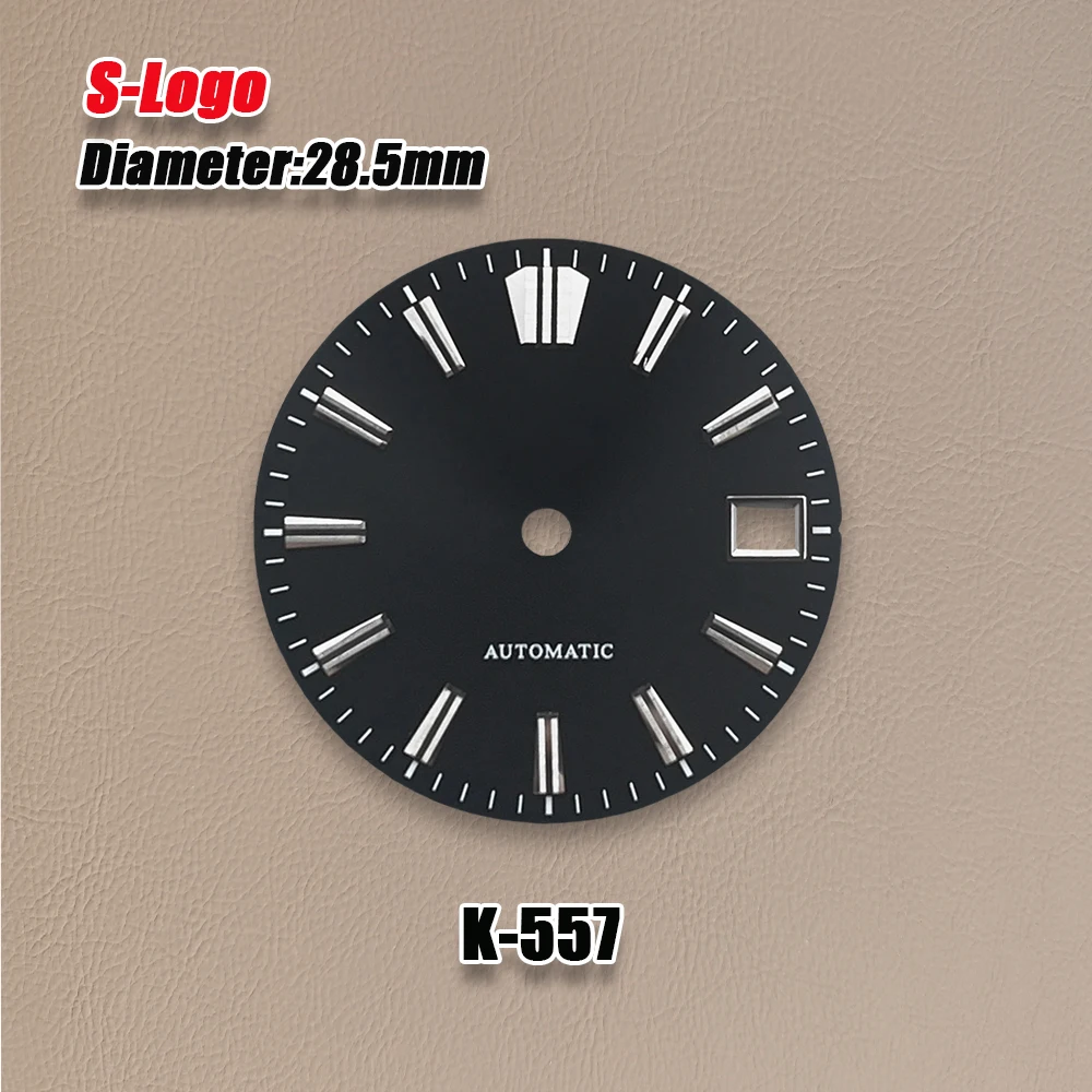 28.5mm S Logo NH35 Dial Sunburst Dial Fit NH35/NH36 Japanese Movement Fit 3/3.8/4.2 o'clock Nail Dial Watch Accessories