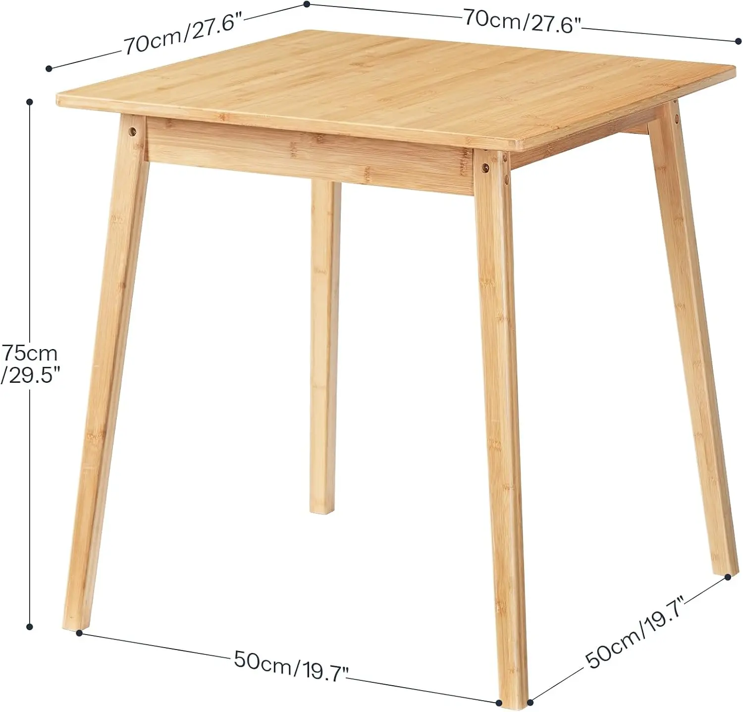 Dining Table, Square Dining Table for 2, 27.6