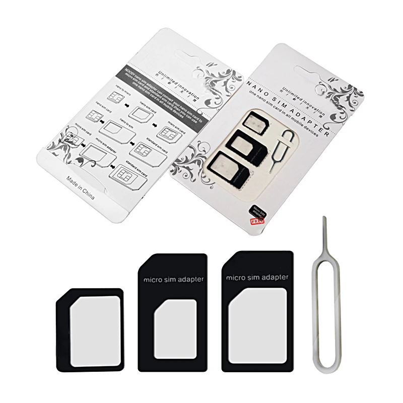 Zestaw adaptera karty Micro Nano SIM dla iPhone 5 6 7 plus 5S Xiaomi Redmi Note 4 wszystkie standardowe karty SIM