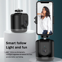 Auto Face Tracking Phone Holder  360° Rotating Intelligent Follow‑up AI Face Recognition Gimbal Bulit‑in HD Camera