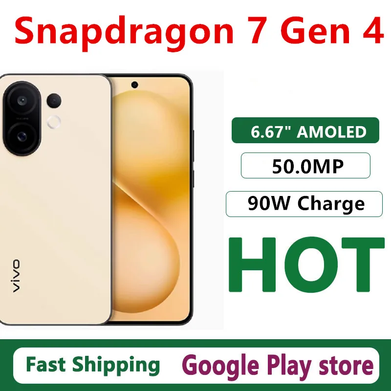 Original Vivo S30 Mobiltelefon 6,67 Zoll AMOLED 120Hz 50,0MP Kamera 90W Ladung 6500mAh Akku Android 15.0 Snapdragon 7 Gen 4 OTA