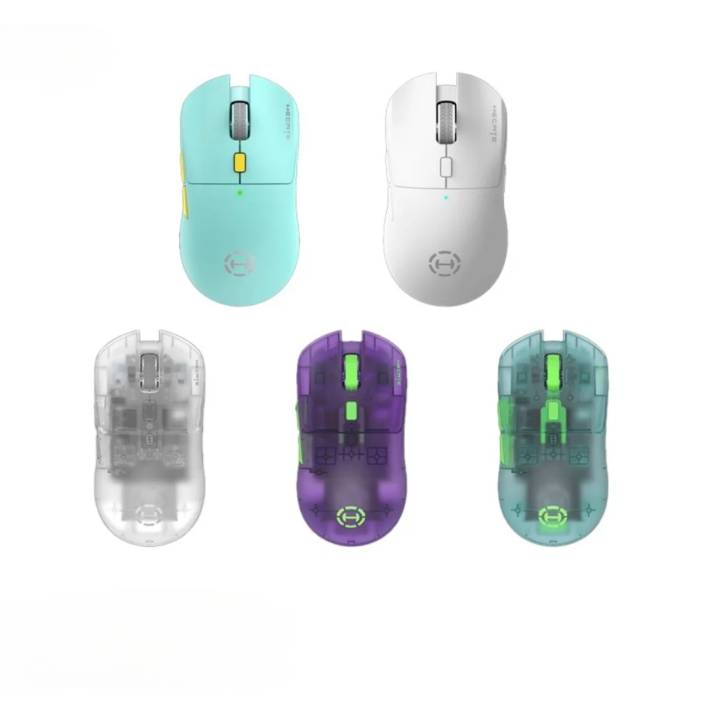 HECATE G3MPro Transparent Gaming Wireless Tri-mode PAW3395  Silent Lightweight Mouse Office Esports Double Microswitch 500mAh