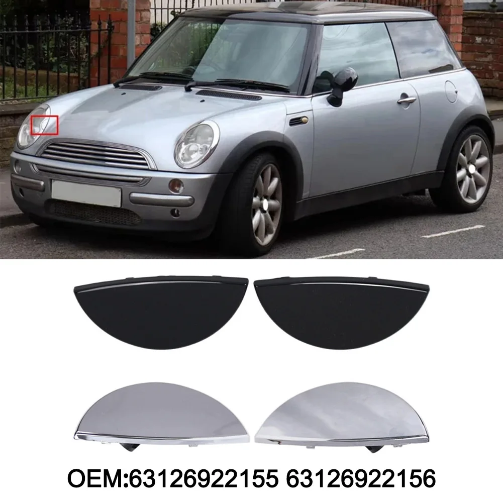 

1x Headlight Washer Cover For BMW For R50 For R52 For R53 2001-2006 63126922155 63126922156 Black Silver ABS Accessories