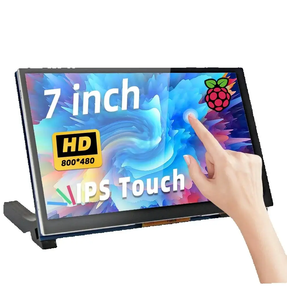 IUoYoMon 7 นิ้ว DSI Touch หน้าจอ 800x480 จอแสดงผล LCD แบบพกพาหน้าจอสัมผัสแบบ Capacitive สําหรับ Raspberry Pi 5 4 3 3B + 2