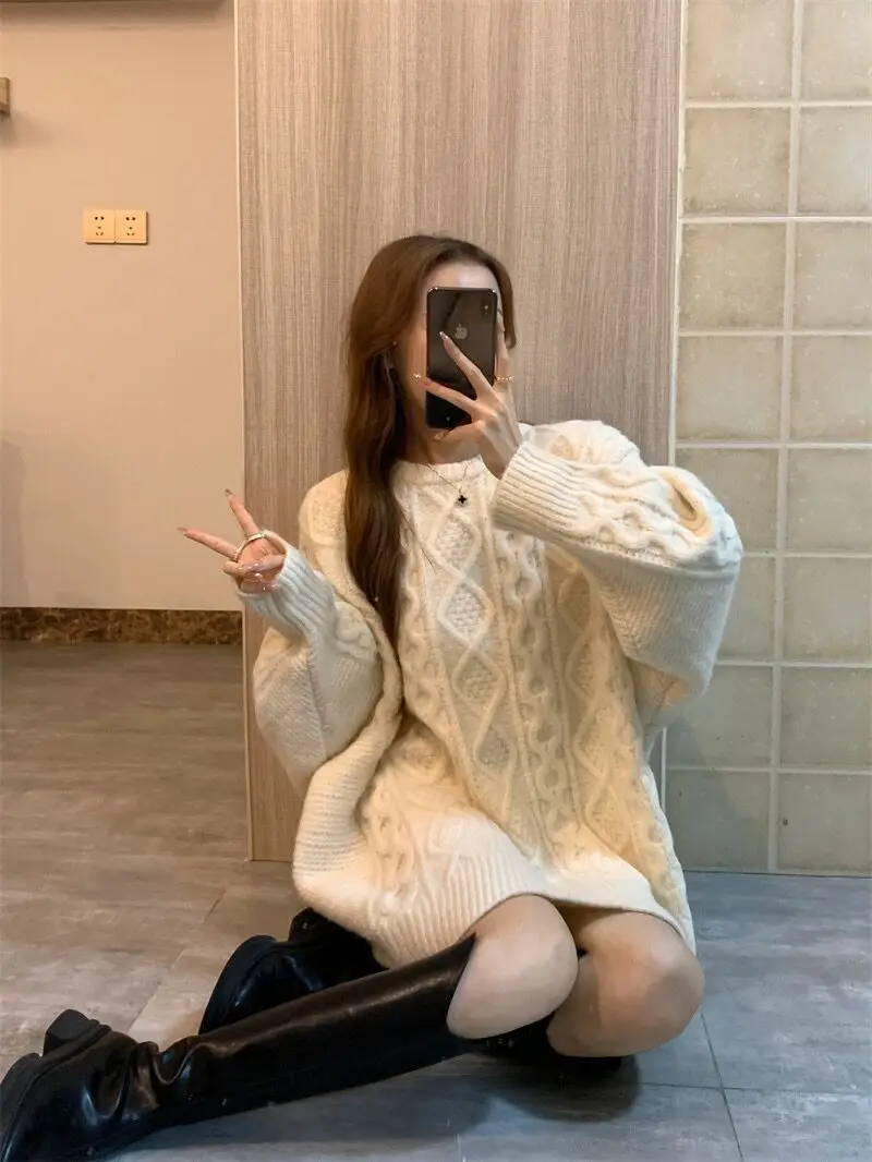

Sweaters Jumpers Pullovers Womens Pullover Damen Silver Moricore Style Street Urban Y2K Fashion Fringe Nature Ombre Winter Youth