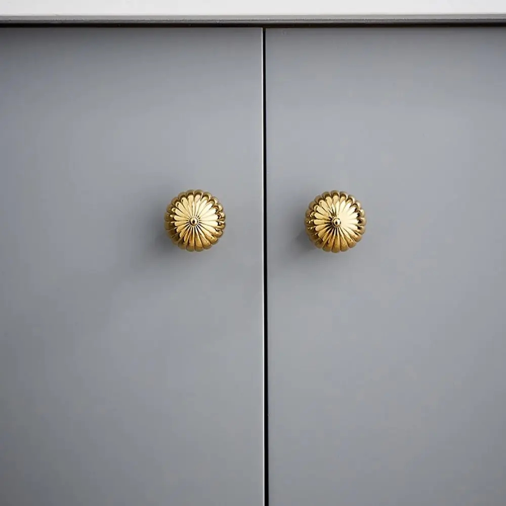 Classic Brass Cabinet Door Handle Golden European Style Drawer Knobs Umbrella Shape Wardrobe Knobs Cabinet Door