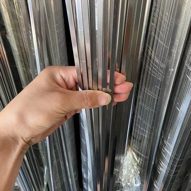 4Pcs Length 500mm 304 Stainless Steel Square Bar Thick 1mm 2mm 3mm 4mm 5mm Flat Steel Bar Small Steel Bar Customized Service
