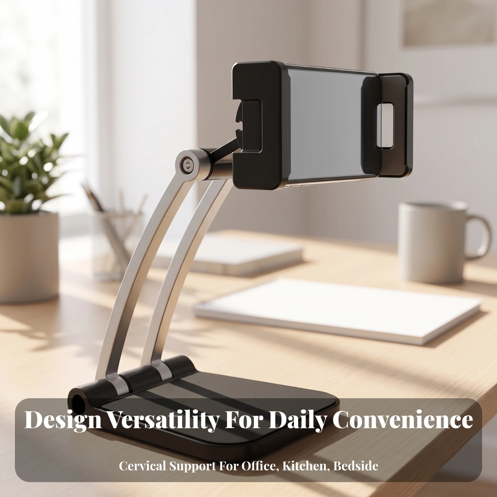 Dock Handsunattended Tablet Holder Phone Holder with Clamp Rotatable for Table, Streaming Calls