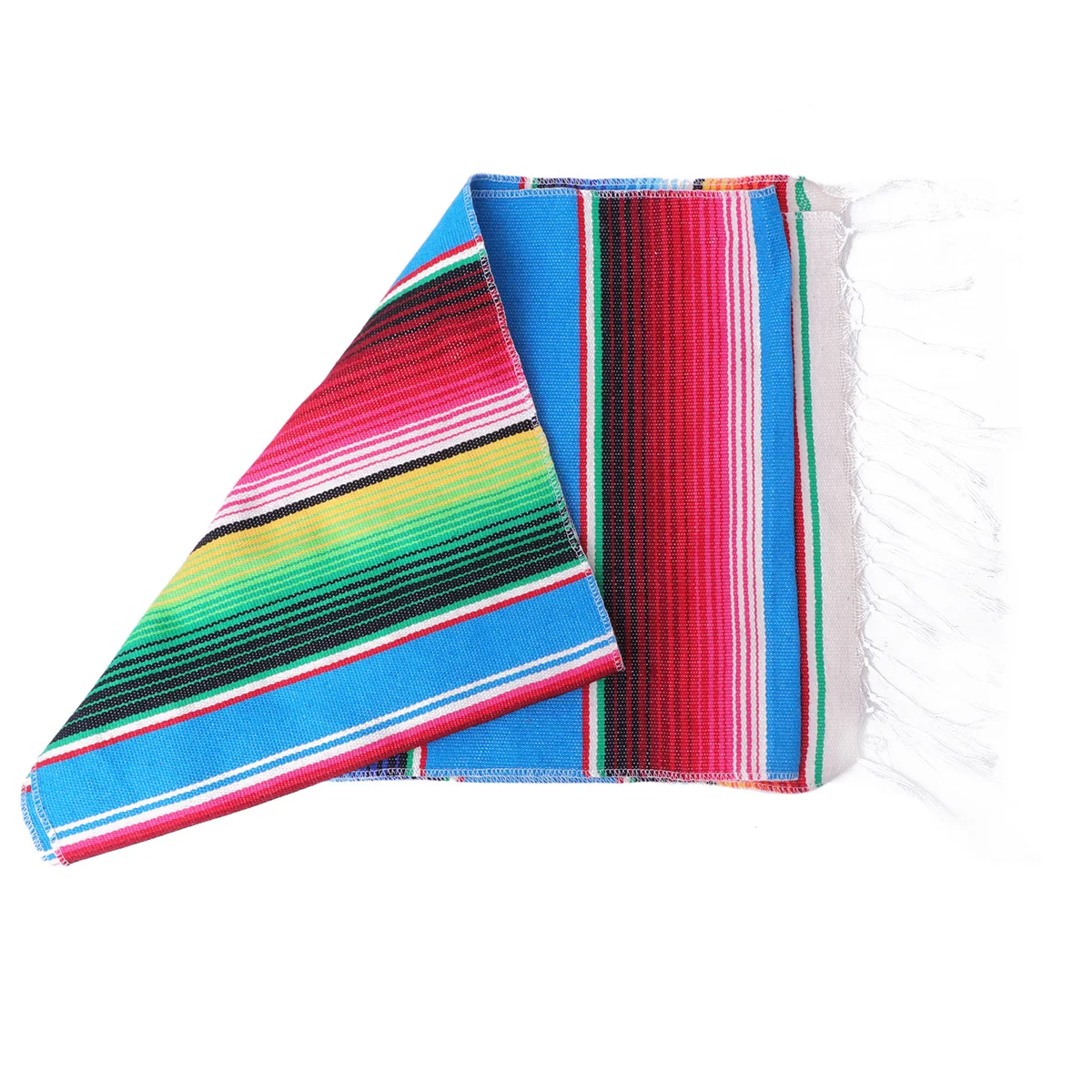 

Lake Blue Rainbow Table Cloth Cotton Printed Table Runner Stylish Decorative Cover for Dinner Party Buffet Use