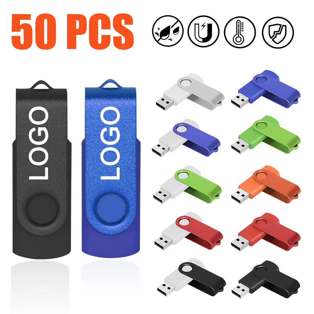 

50Pcs Lot USB 2.0 Flash Drive Custom Logo Pendrive 1GB 2GB 4GB Pen Drive 8GB 16GB Memory Stick 32GB 50Pcs USB Stick 64GB Flash