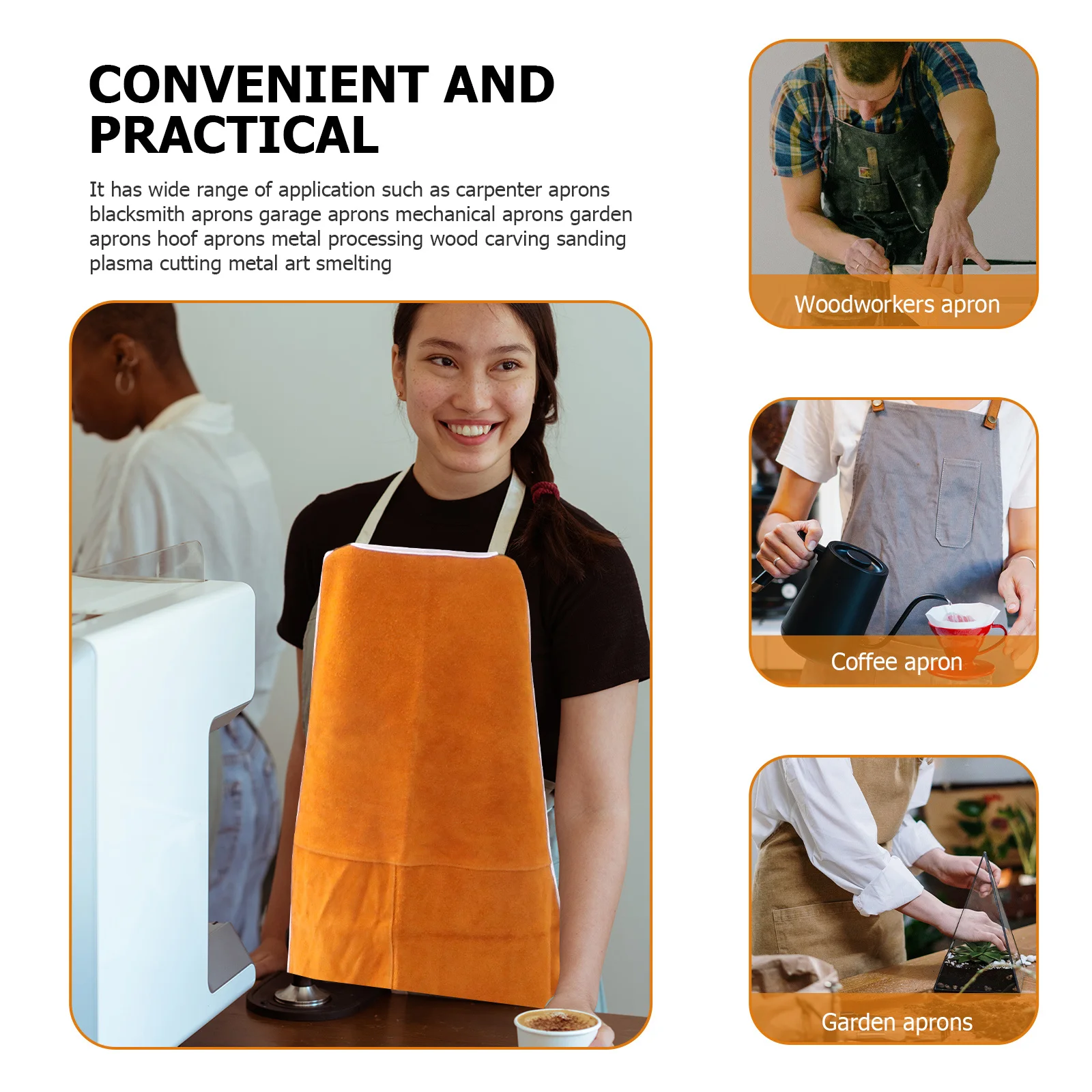 

1Pcs Electric Welding Apron Cowhide Protective Heat Insulation Workwear Multi-Purpose Welder Apron for Carpenter