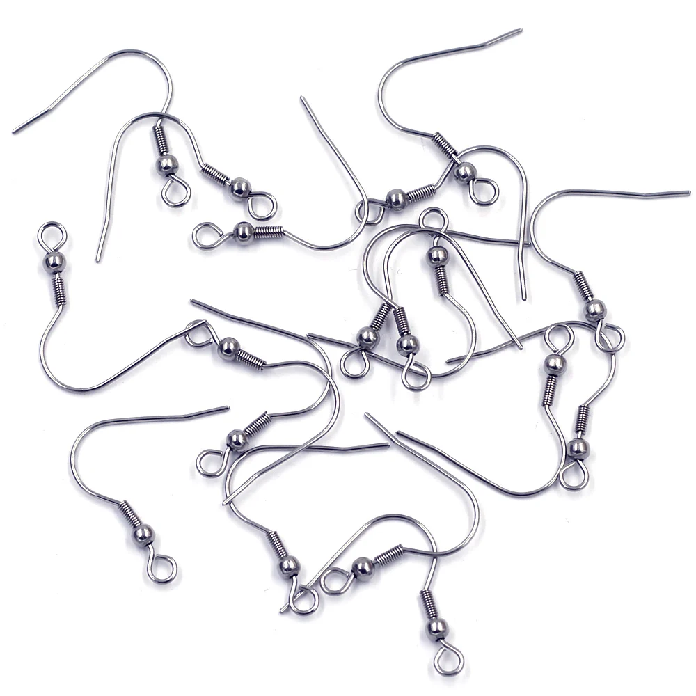 1500Pcs Silver Tone Stainless Steel Earring Wire Hooks Ear Jewelry Making Charms 23x22mm
