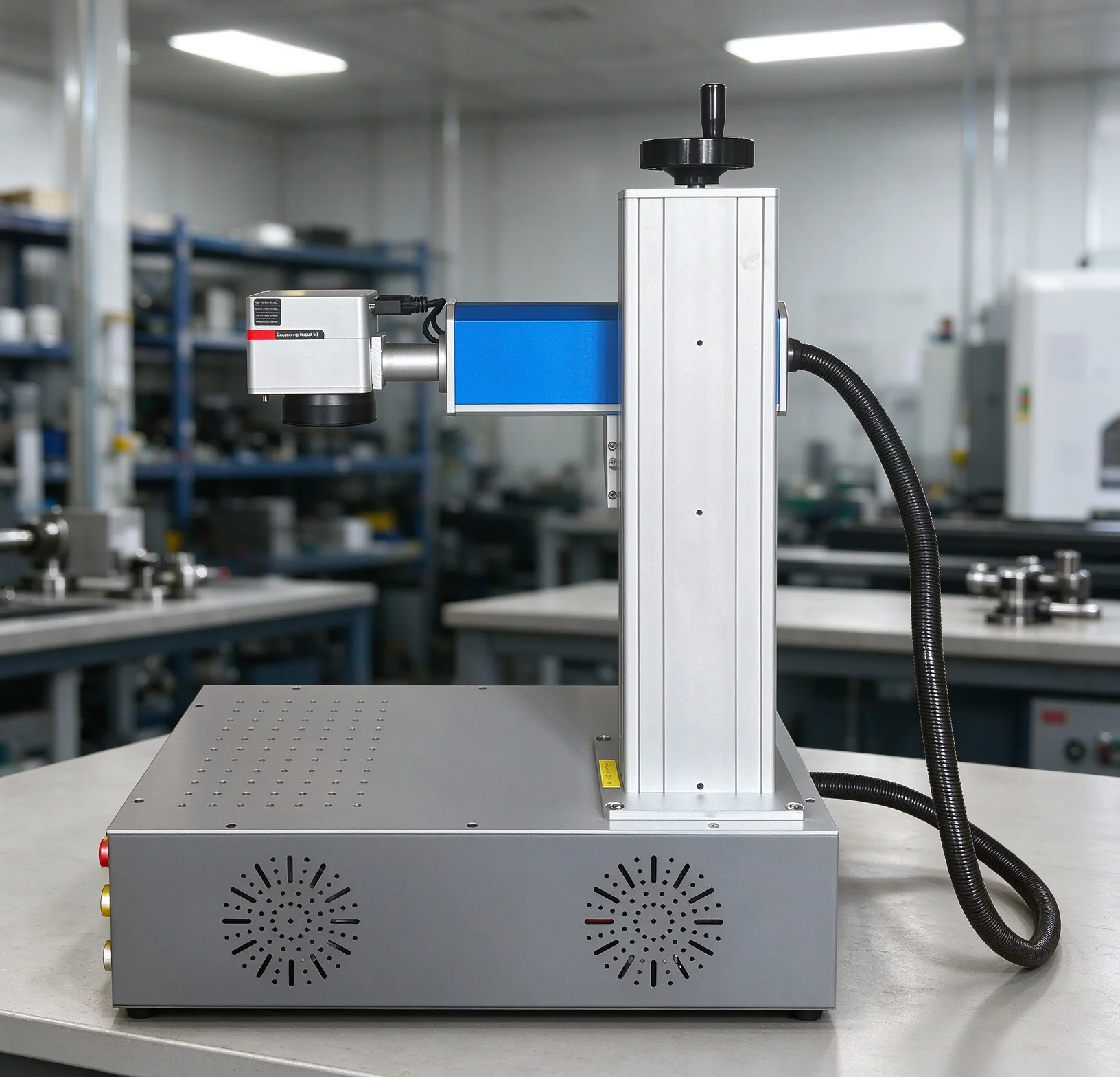 Desktop Fiber Laser Marking Machine,JAX Laser Source Precision Metal Engraver for Stainless Steel Aluminum Jewelry Workshop Tool