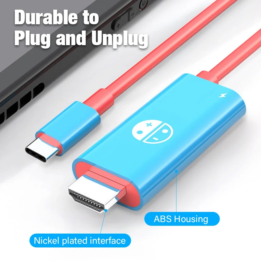 كابل من النوع C إلى HDMI لجهاز نينتندو سويتش مع شحن 4K 1080P 100W PD متوافق مع الكمبيوتر المحمول والكمبيوتر اللوحي والهواتف المحمولة وSteamDeck
