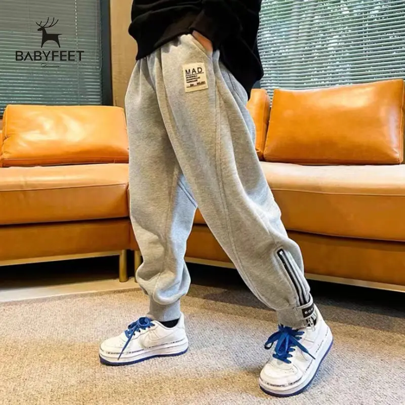 

Boys' Sports Pants Spring and Autumn 2022 New Children's Trousers Medium and Big Children Loose Boys' Outer Wear