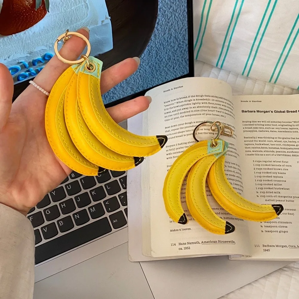 Cute Fashion Fruit Banana Keychain Simulation Bag Accessories PU