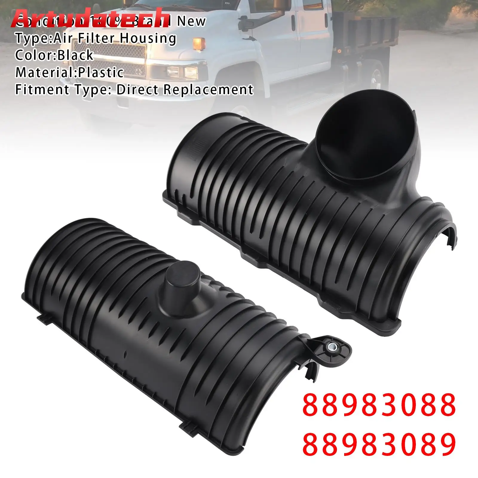 Artudatech Upper & Lower Air Cleaner Box Housing For Chevrolet Kodiak GMC Topkick 88983089