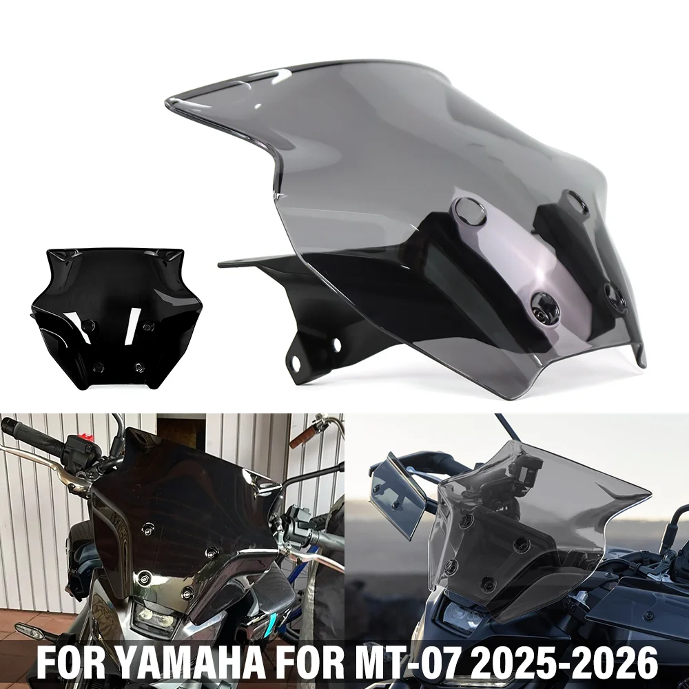 Motorrad-Frontscheibe Windschutzscheibe für Yamaha MT07 MT-07 2025 2026 Verkleidungs-Windabweiser Windschutz-Zubehör