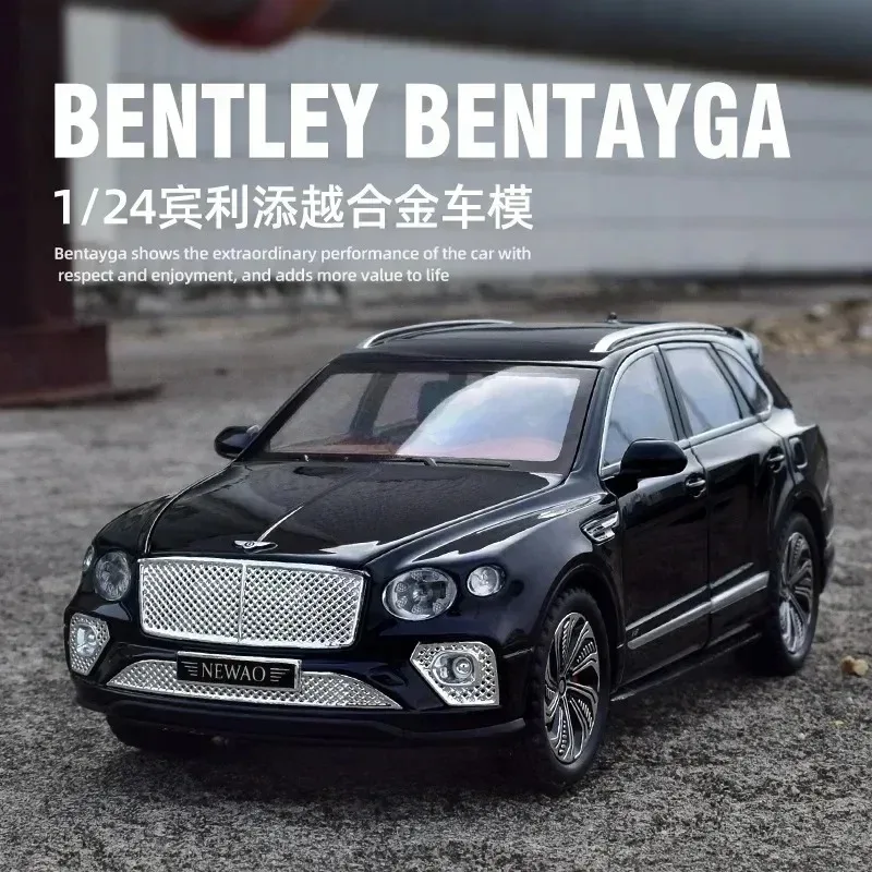

1:24 Bentley Bentayga High Simulation Diecast Metal Alloy Model car Pull Back Sound Light Car Children Gift Collection A543