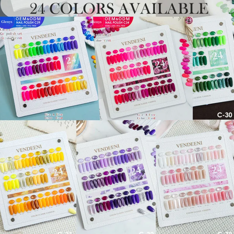 

Glenys 24 color new series nail polish glue popular soaking gel factory direct supply nail salon essential varnish set wholesale