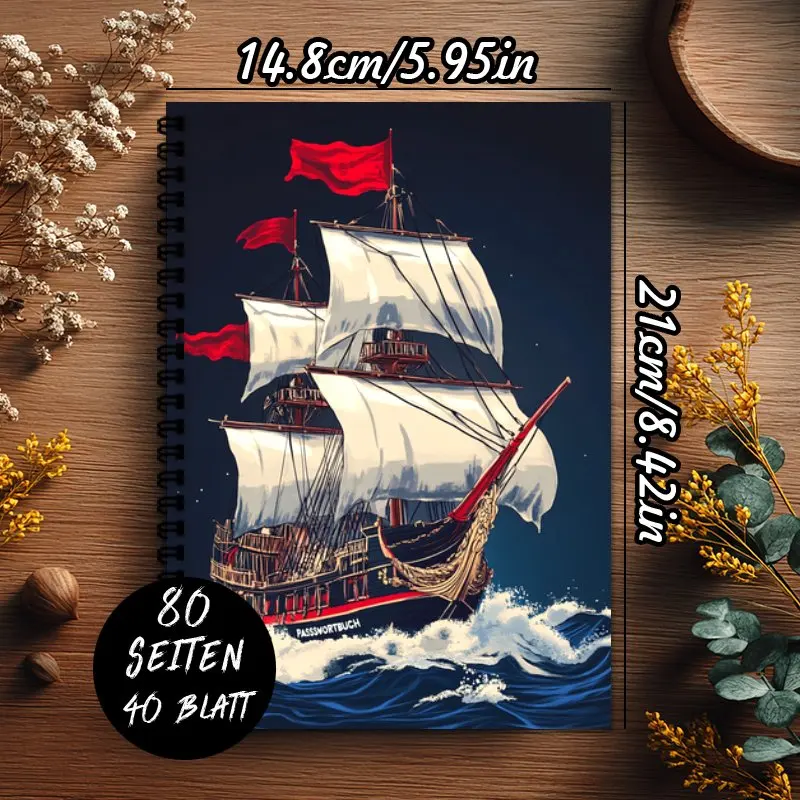 Deutsches Passwortbuch |  Sailing Notebook A5 - Security Tools Suitable,For Seniors and Those Who Have Forgotten Their Passwords